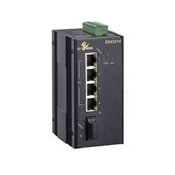 EtherWAN EX42214-PT Hardened Unmanaged 4-Port 10/100BASE-TX (4xPoE) + 1 100BASE-FX Fast Ethernet Switch, Single Mode, SC Connectors, 20km, 1310/1550nm