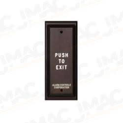 Alarm Controls PN5-144 Push Plate, Narrow, Pneumatic Time Delay, Clear, ADA Logo, PUSH TO OPEN in Blue