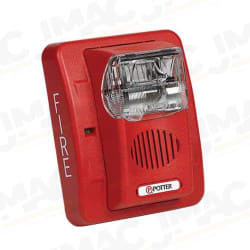Potter Amseco HS24-177PR High Candela Wall Mount Horn Strobe, Red, No Lettering