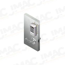 Security Door Controls SDC E75PSQG1C Digital Keypad with Prox Reader and Bluetooth Enabled Software, Cylindrical Lockset, 626 Dull Chrome Keypad Finish, Galaxy Lever Handle, 605 Bright Brass Lever Lockset Finish
