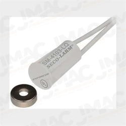 Seco-Larm SM-4103-LQ/W 3/8" Rare-Earth Recessed-Mount Magnetic Contact Switch, 1/2" Gap, 18" Leads, 9/16" Switch, White