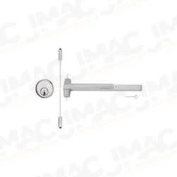 Von Duprin 9927NL-OP-3-US28 Surface Mounted Vertical Rod Device, Grooved Mechanism, Night Latch, 3' Door, Satin Aluminum