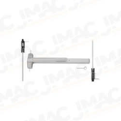 Von Duprin 9947EO-F-3-US3 Concealed Vertical Rod Fire Device, Grooved Mechanism, No Outside Trim, 3' Door, Bright Brass