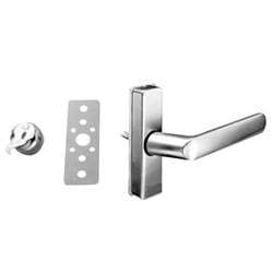 Adams Rite 4568-501-130 Eurostyle Deadlatch Handle for 4500/4900 Series in Clear Aluminum, Door Deadlatch Handle, Lever, Straight, Left Hand/Left Hand Reverse, Clear Anodized, For 4300/4500/4900 Series Deadlatch