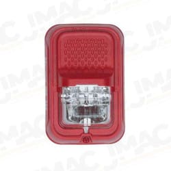 System Sensor SGRL Compact Horn Strobe, Wall Mount, FIRE, Red, Clear Lens, 2-Wire