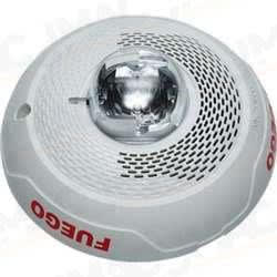 System Sensor SPSCWL-SP Speaker Strobe, Ceiling Mount, FUEGO, White, Clear Lens