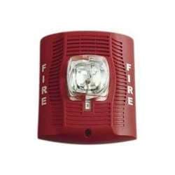 System Sensor SPSRV Speaker Strobe, Red, Wall Mount, FIRE Lettering, Standard Candela, High dB Speaker