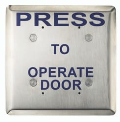 Alarm Controls JP3-5, Jumbo Push Plate, Pneumatic Time Delay, PRESS TO OPERATE DOOR