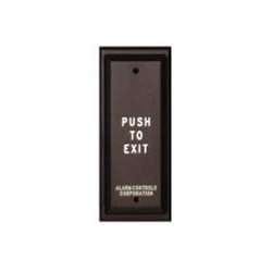 Alarm Controls PN2-111 Push Plate, Narrow, DPDT Momentary, Clear, PUSH TO EXIT in Black