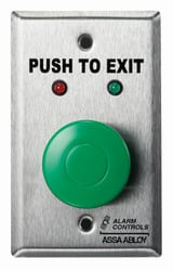 Alarm Controls TS-1 Green 1.5" Diameter Mushroom Button, PUSH TO EXIT Alarm Controls TS-1 Green 1.5" Diameter Mushroom Button, PUSH TO EXIT