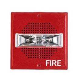 Cooper Wheelock SA-S70-24MCW-FR Self Amplified Speaker Strobe, Red, Wall Mount, FIRE Lettering