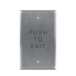 Rutherford 940PTE Single Gang Pushplate, Momentary, PUSH TO EXIT, Stainless Steel