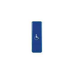 Rutherford 941HBLU 1-1/2"W x 4-3/4" H x 1-3/10"D Mullion Pushplate, Handicap Symbol, Blue