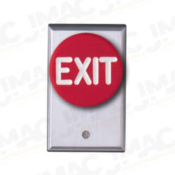 Camden 5020BH Mushroom Blue Pushbutton (ADA Logo), Aluminum Faceplate, Single Gang, Spring Return, N/O & N/C, Momentary