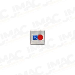 Camden 520 1-5/8" Mushroom Red Pushbutton, Stainless Steel Faceplate, Double Gang, N/O & N/C