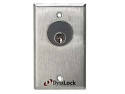 Dynalock 7021-CYL-KEY-NR Keyswitch, Narrow, DPDT Momentary, Mortise Key Cylinder, Additional Key, Satin Stainless Steel