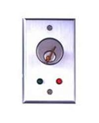 Camden CM-1180/7212 Flush Mount Key Switch, Single Gang, DPDT Momentary, Red & Green 12V LEDs, Brushed Aluminum