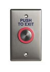 Camden 9600/7 Illuminated Piezoelectric Push/Exit Switch, Single Gang, PUSH TO EXIT, Bright Stainless Steel