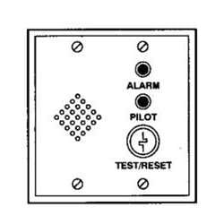 Potter Amseco MS-RH/KA/P/R Remote Alarm LED (Red), Pilot LED (Green), and Key-Operated Test/Reset Switch, Double Gang