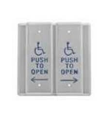 Camden 2520/4 Double Gang Vestibule Push Plate Switch, ADA Logo and PUSH TO OPEN
