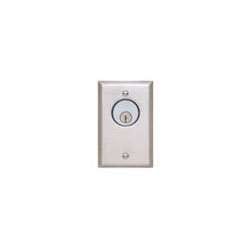 SDC 702TU Key Switch, Double Gang, 1/4" Faceplate, Momentary, SPDT, Stainless Steel
