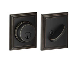 Schlage Single Cylinder Grade 1 Deadbolt with Decorative Addison Rose