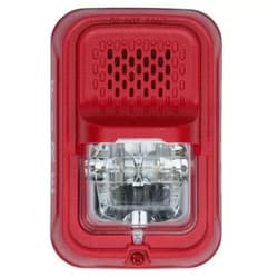 System Sensor P2GRKLED L-Series Outdoor Compact Wall-Mounted Horn Strobe, FIRE, Red