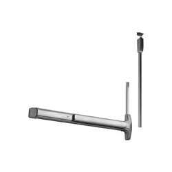 Detex 51 CD 605 96 48X96 Advantex Narrow Stile Surface Vertical Rod Exit Device, Cylinder Dogging, 96 Surface Strike, Less Bottom Rod, 48 In. Device for 96 In. Door Height, Bright Brass