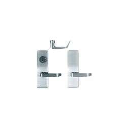 Detex EU DS FSA RHR 626 Electrified D Lever Trim with Cylinder Hole, Right Hand Reverse, for 10/20/21/27 Series Devices, S Lever Style, Fail Safe, Satin Chrome