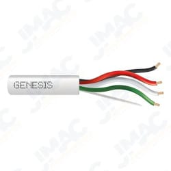 Genesis 21155501 18/4 Stranded Unshielded Cable, Riser, CMR, FT4, 500' (152.4 m) Pull Box, White