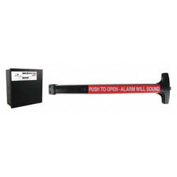 Detex FV40 EE LD 628 99 36 Value Series Narrow Stile Rim Exit Device, Less Dogging, 99 Surface Strike, Fire Rated, Delayed Egress, 36 In. Device, Satin Aluminum Clear Anodized