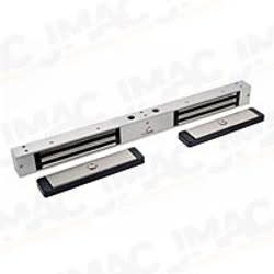 Dynalock 2522-ATS2-DSM2-DYN2 Mini-Mag Electromagnetic Lock, 650lbs, Double Outswinging Door, Double Coil, Satin Aluminum