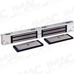 Dynalock 3002-VOP2-US26 Electromagnetic Lock, 1500lbs, Double Outswinging Door, Double Coil, Bright Chrome