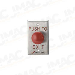 Dynalock 6290-LED-NR-US10B Palm Switch, 1-5/8" Red Mushroom Button, Time Delay, Bi-Color LED, PUSH TO EXIT, Narrow, Oil Rubbed Bronze