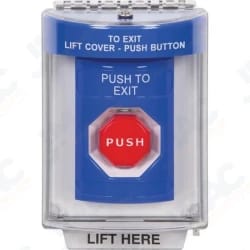 STI SS2435PX-EN Blue Push to Exit Stopper Station