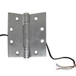 Rutherford 95229 Electrified Hinge, 6 wire Conductor, 2+4 conductor (2@20 gauge + 4@26 gauge), 4-1/2" x 4-1/2", Brushed Stainless Steel