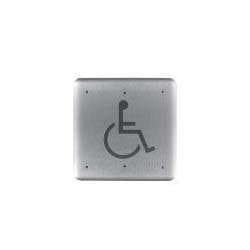 Rutherford 946H6 6" Square Stainless Steel Pushplate, Momentary, Handicap Symbol, Brushed Stainless Steel