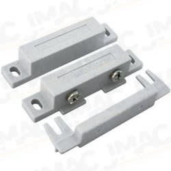 Seco-Larm SM-300QW Screw-Terminal Surface-Mount N.O. Magnetic Contact, White, 1/2" Gap, Mounting Tabs