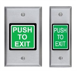 SDC 423-H-L2-R Exit Switch, Integrated Electronic Timer, PUSH TO EXIT, 2", Oil Rubbed Bronze, Red Button, 1 Red & 1 Green LED