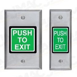 SDC 423-U-L1G Exit Switch, Integrated Electronic Timer, PUSH TO EXIT, 2", Stainless Steel, 1 Green LED