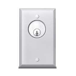 SDC 802AL Key Switch, Single Gang, 1/4" Aluminum Plate, Momentary SPDT
