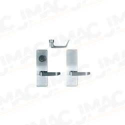 Detex EU DT FSA RHR 626 Electrified D Lever Trim with Cylinder Hole, Right Hand Reverse, for 10/20/21/27 Series Devices, T Lever Style, Fail Safe, Satin Chrome