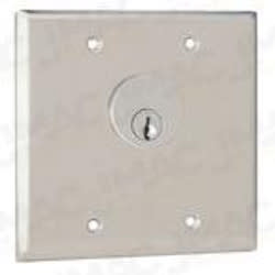 Camden CM-3282 Double Gang Key Switch, Stainless Steel, 2 DPDT Momentary, One Cylinder