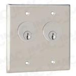 Camden CM-3592 Double Gang Key Switch, Stainless Steel, 2 DPDT Maintained, Dual Cylinder