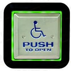 Camden CM-45/XGRF 4-1/2" Square Push Plate, Sounder, Concealed Screws, CM-55GR Flush Mount Box