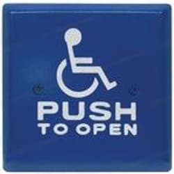 Camden CM-46CB 4-1/2" Square Aluminum Blue Push Plate Switch