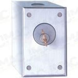 Camden CM-1082 Surface Mount Key Switch, Aluminum Faceplate, 2 DPDT Momentary