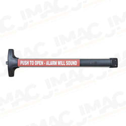 Detex V40 EB LD 628 99 48 Value Series Narrow Stile Rim Exit Device, Less Dogging, 99 Surface Strike, Battery Operated Alarm, 48 In. Device, Satin Aluminum Clear Anodized