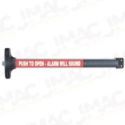 Detex V40 EXxW LD 628 99 36 Value Series Narrow Stile Rim Exit Device, Less Dogging, 99 Surface Strike, Weatherized Request to Exit, 36 In. Device, Satin Aluminum Clear Anodized