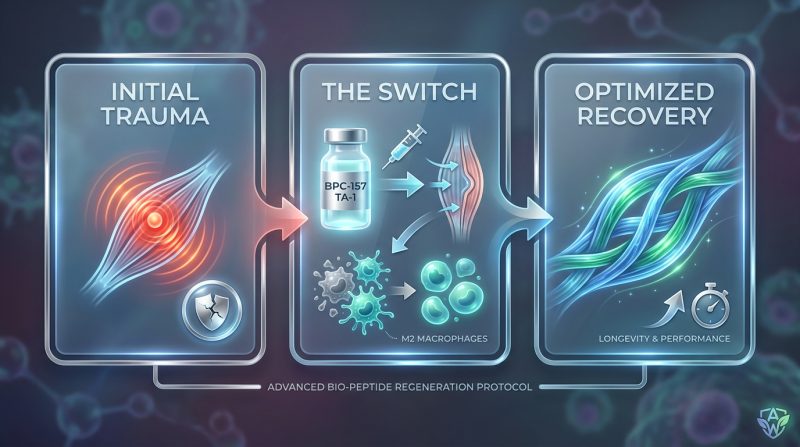 A 3-step timeline infographic showing the stages of tissue recovery from injury to full remodeling.